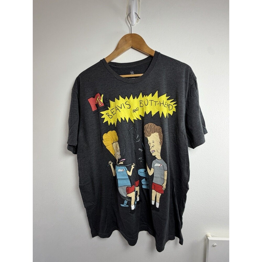 Beavis and Butt-Head Graphic T-Shirt, Charcoal Gray, Size 2XL